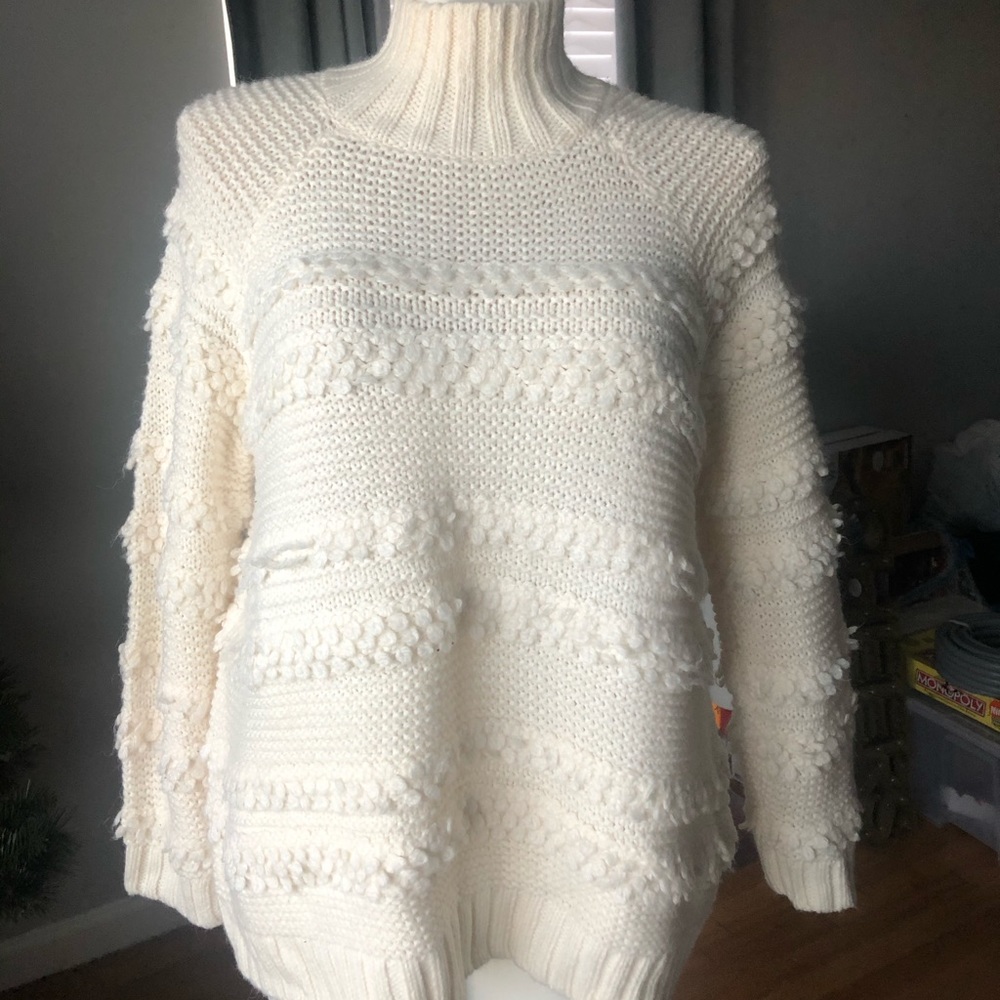 Knit white sweater